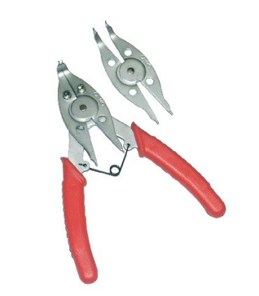 Pince circlips avec 2 têtes interchangeables