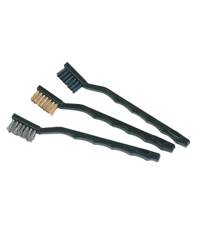 Jeu de 3 mini brosses métal laiton plastique
