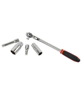 Kit cliquet + douille à bougies 5 pièces carré 3/8