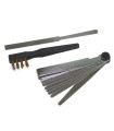 Lot 3 pièces jauge 18 lames brosse et lime