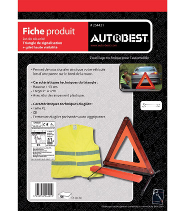 Lot gilet jaune triangle