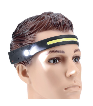 Lampe frontale LED rechargeable éclairage 230 degrés 350 lumens