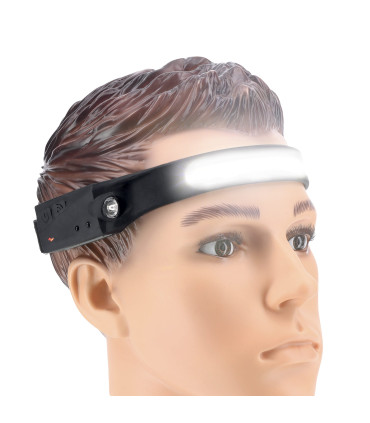 Lampe frontale LED rechargeable éclairage 230 degrés 350 lumens