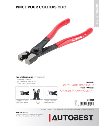 Pince pour colliers clic
