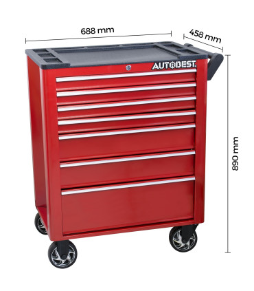 Servante atelier à roulettes acier 7 tiroirs