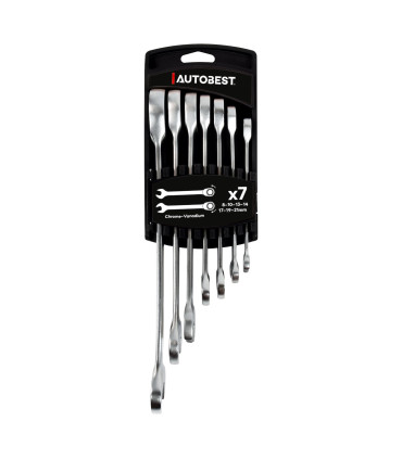 Jeu de 7 clés mixtes a cliquet têtes fixes