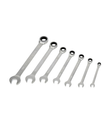 Jeu de 7 clés mixtes a cliquet têtes fixes