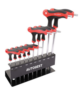 Jeu de 10 clés en «T» Torx sur râtelier